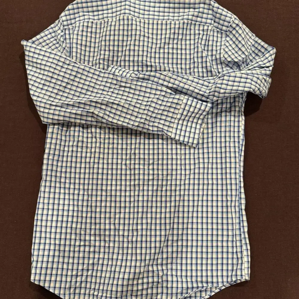 Banana republic blue check non iron